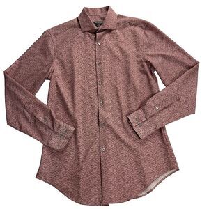 Van Heusen Traveler Size Small Red Men's Dress Shirt Slim Fit and 4-Way Stretch